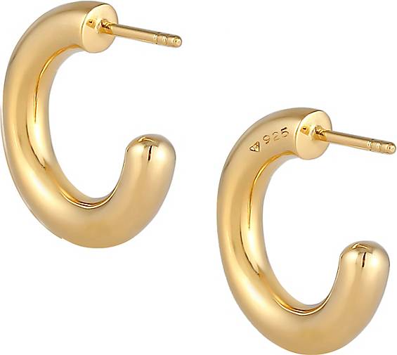 Elli Premium Ohrringe Creolen Stecker Basic Klassik Silber In Gold