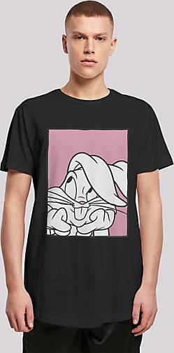 F4NT4STIC Long Cut T Shirt Looney Tunes Bugs Bunny Adore In Schwarz