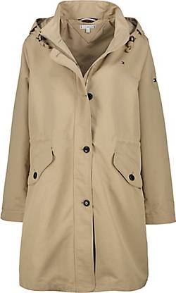 TOMMY HILFIGER Damen Trenchcoat CRV COTTON BLEND PARKA In Beige