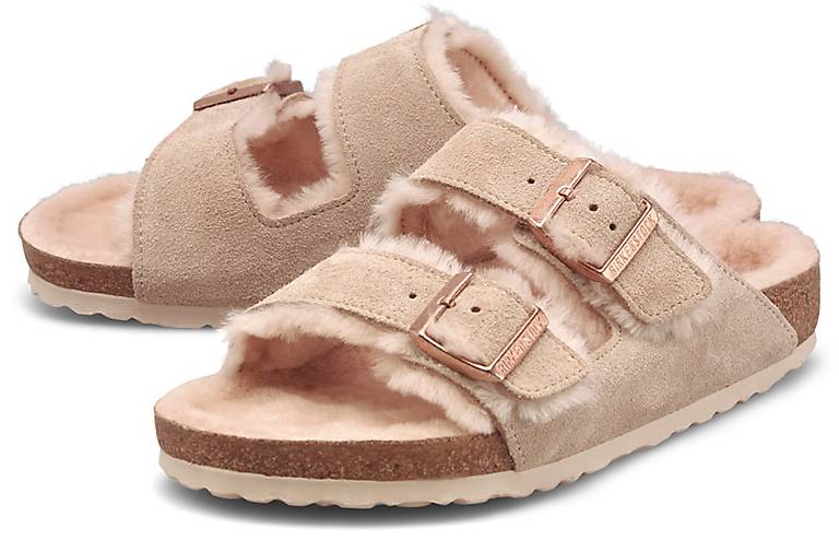 birkenstock arizona shearling beige