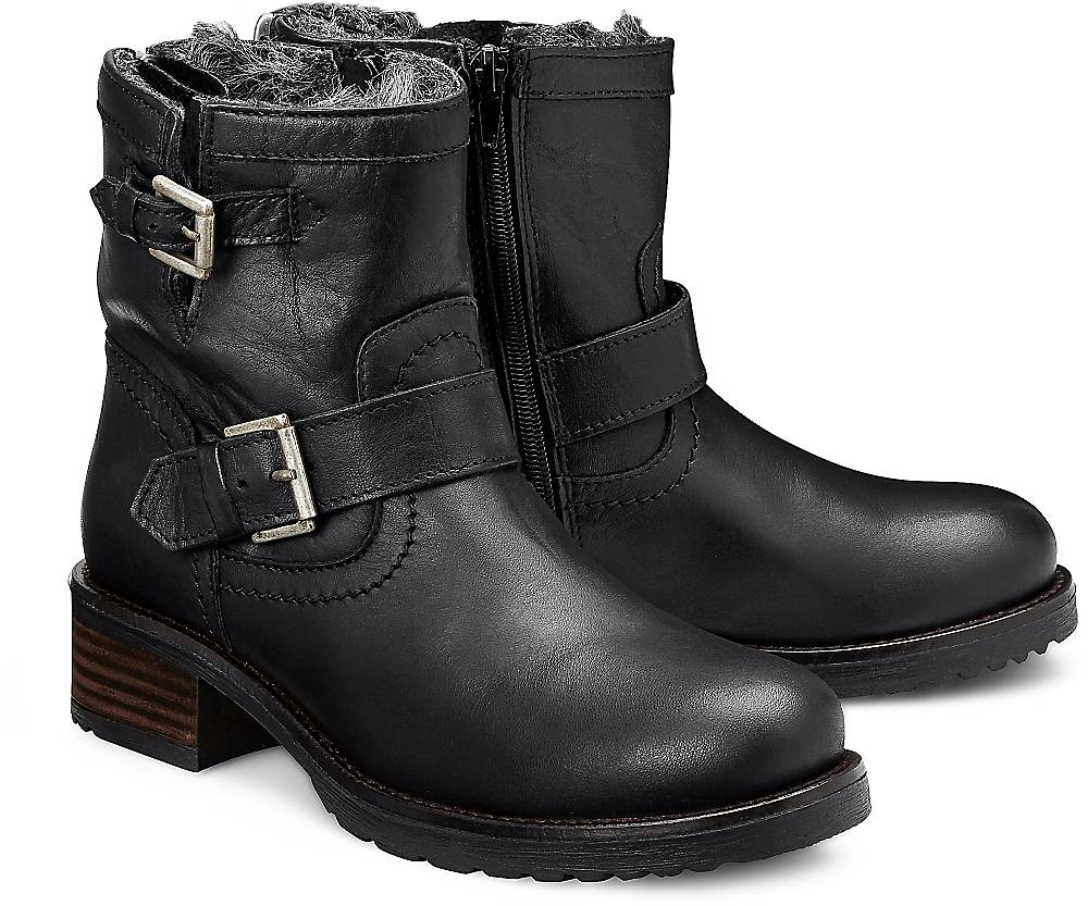Buffalo, Biker-Boots in schwarz, Stiefeletten für Damen Gr. 36