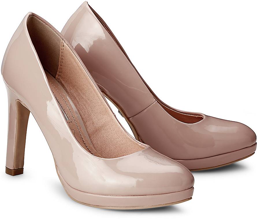 beige high heels lack