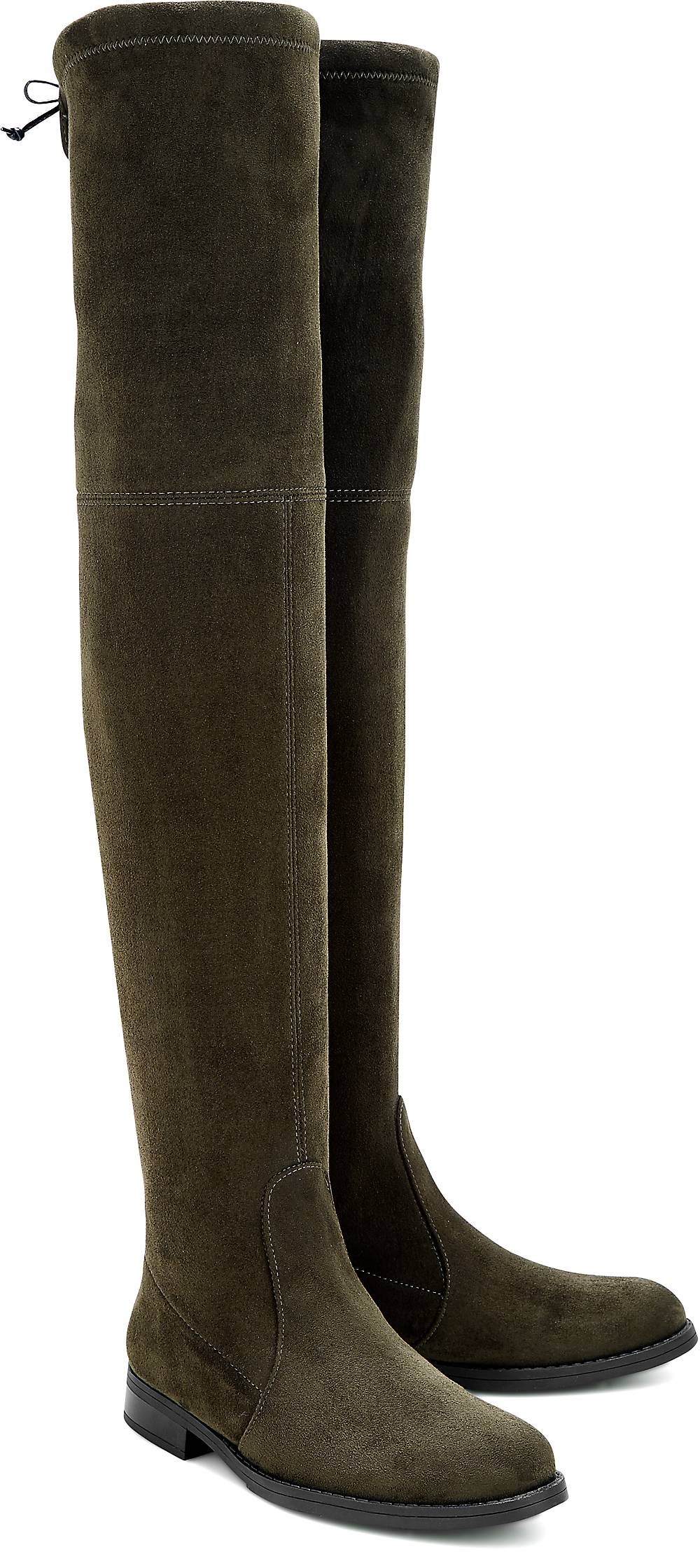Buffalo, Overknee-Stiefel in khaki, Stiefel für Damen Gr. 36