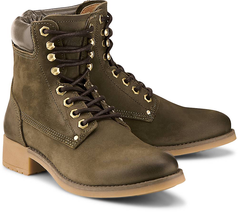Buffalo, Schnür-Stiefelette in khaki, Stiefeletten für Damen Gr. 37