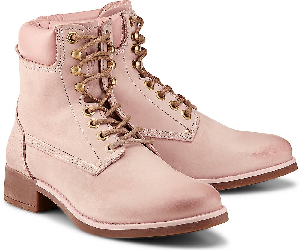 Buffalo, Schnür-Stiefelette in rosa, Stiefeletten für Damen Gr. 37