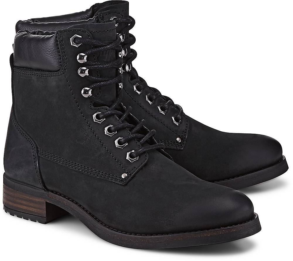 Buffalo, Schnür-Stiefelette in schwarz, Stiefeletten für Damen Gr. 36