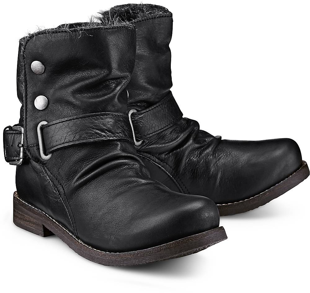 Buffalo, Winter-Biker-Boots in schwarz, Stiefeletten für Damen Gr. 36