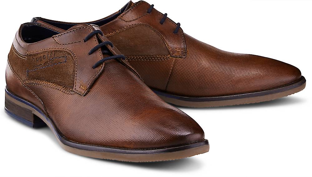 Bugatti, Schnürschuh in braun, Schnürschuhe für Herren Gr. 40