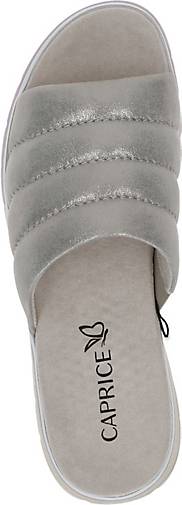 CAPRICE Damen Pantoletten Leder - Blockabsatz Mit Memory-Schaum Fußbett