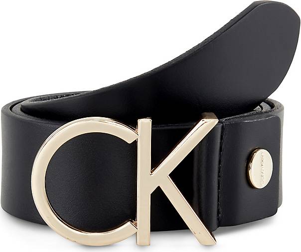 Calvin Klein Leder-Gürtel ADJ. LOGO BELT in schwarz bestellen - 32574201