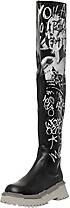 Cesare Gaspari Winterboots Bedruckte Overknee-Stiefel