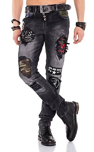 Cipo Baxx Jeans mit G rtel in tollem Design in schwarz bestellen