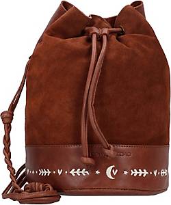 Cowboysbag , Beuteltasche Leder 22 Cm in mittelbraun, Schultertaschen für Damen