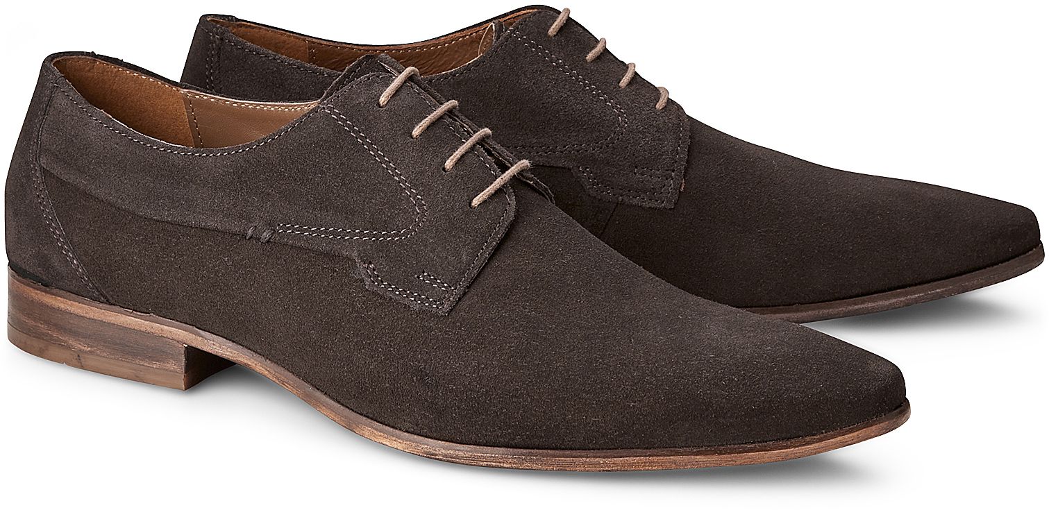Velours Schnürer von Cox in braun mittel für Herren. Gr. 41,42,43,44,45