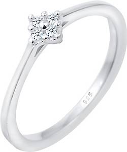 DIAMORE Ring Verlobung Klassisch Diamant 0.06 ct. 925 Silber DIAMORE Ring Verlobung Klassisch Diamant 0.06 ct. 925 Silber