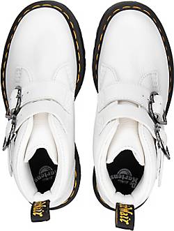 dr martens devon heart boots in white