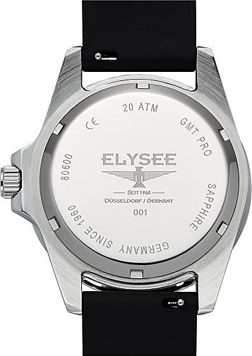 ELYSEE Quarzuhr GMT in Schwarz schwarz bestellen Pro - 23230401 Silikon BK7