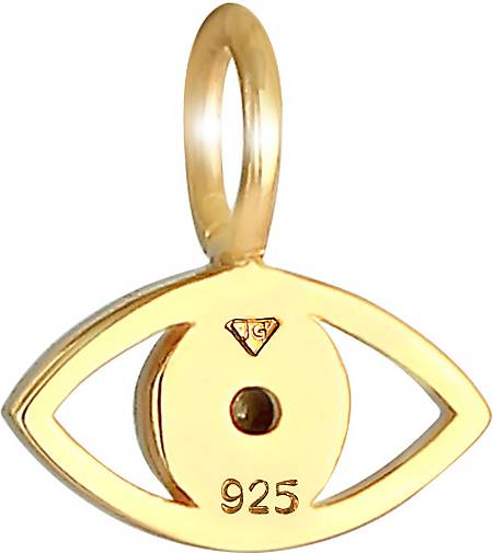Elli Anhänger Evil Eye Symbol Kristall 925 Silber in gold