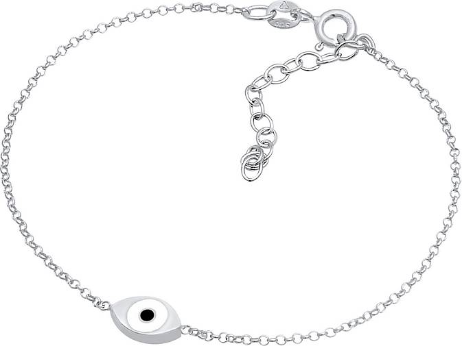 Elli Armband Evil Eye Symbol Emaille Erbskette 925er Silber in schwarz  bestellen - 96388203