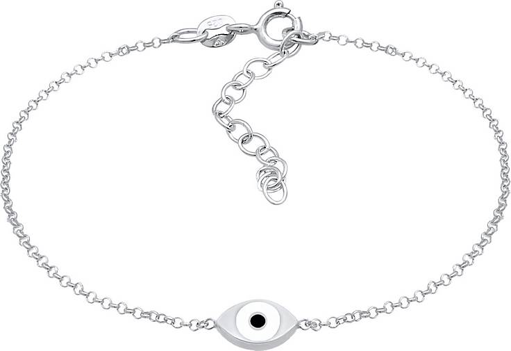 Elli Armband Evil Eye Symbol Emaille Erbskette 925er Silber in schwarz  bestellen - 96388203