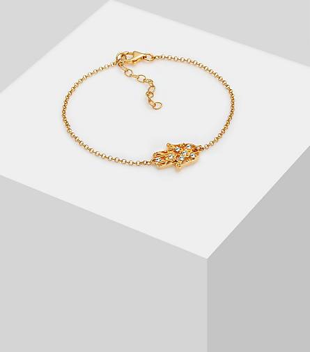 Hamsa 92981902 Kristalle Fatima der Elli Hand - 925 Silber in gold bestellen Armband