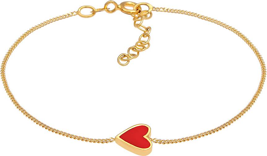Elli Armband Herz Liebe Love Valentinstag 925 Silber vergoldet