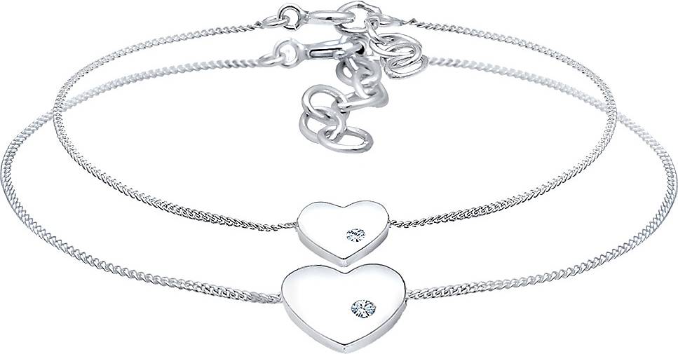 Elli Armband Herz Mutter Kind Kristalle Silber