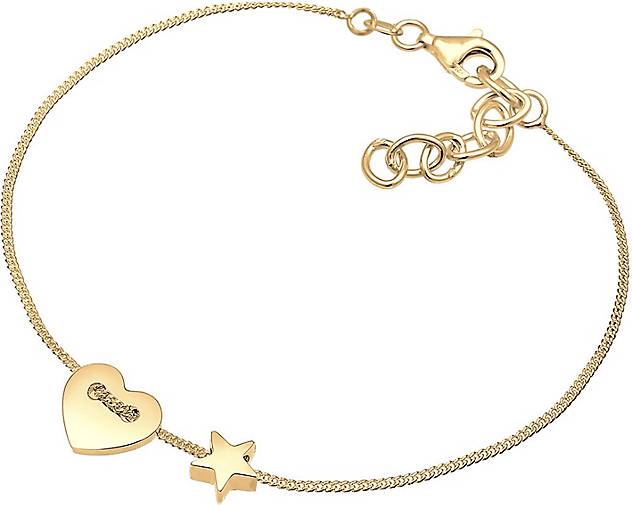 Elli Armband Herz Sterne Astro Symbol Filigran 925 Silber in gold bestellen  - 99974302