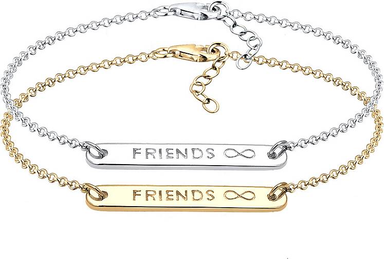 Elli Armband Infinity Freundschaft Set Bi-Color Silber