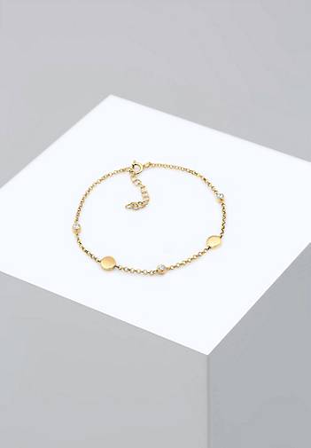 bestellen - 925 Plättchen Elli gold Armband Silber 92846003 in Kristalle Kreis