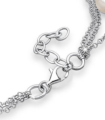 Perlen Kugel Elli Elegant synthetischen Armband in Silber bestellen 925 - weiß 97511001