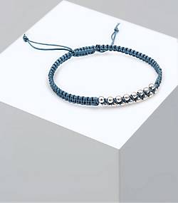 Elli Armband Kugeln Bead Nylon Knoten Verstellbar 925 Silber in blau  bestellen - 93901001