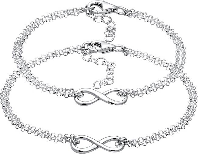 Elli Armband Mutter Kind Set Infinity Endlos Symbol 925 Silber in silber  bestellen - 93620301