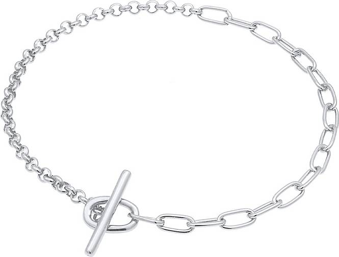 Elli Armband T-Bar Verschluss Ketten-Mix Blogger 925 Silber in silber  bestellen - 92981101