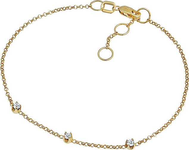 93739201 Gelbgold Diamanten Fein Armband in (0.09 gold DIAMONDS 375 - ct.) Elli Erbskette bestellen