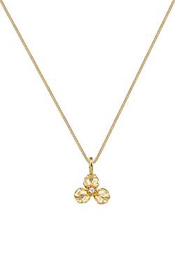 94150701 Elli DIAMONDS gold ct.) in Blume Diamant (0.015 585 Gelbgold - bestellen Anhänger Halskette 3D