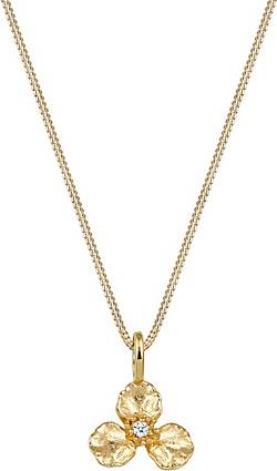 Elli DIAMONDS Halskette 3D Blume Anhänger Diamant (0.015 ct.) 585 Gelbgold  in gold bestellen - 94150701