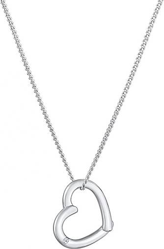 Elli DIAMONDS Halskette Herz Diamant (0.015 ct.) 925 Sterling Silber