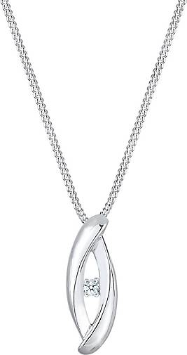 Elli DIAMONDS Halskette Infinity Klassik Diamant (0.03 ct.) 925 Silber