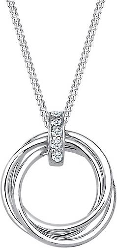 Elli DIAMONDS Halskette Kreis Trio Diamant (0.025 ct.) 925 Silber