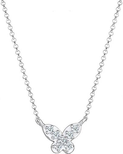 Elli DIAMONDS Halskette Schmetterling Diamanten (0.105 ct) 925 Silber