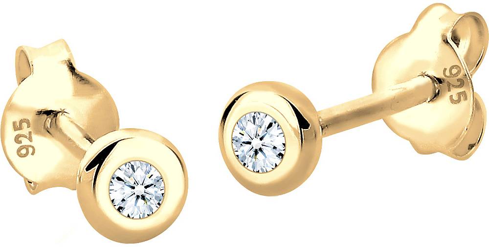 Elli DIAMONDS Ohrringe Basic Diamant (0.06 ct.) 925 Silber Geschenkidee
