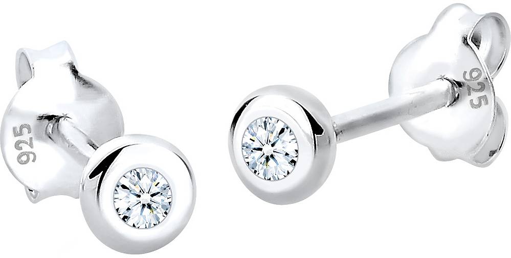 Elli DIAMONDS Ohrringe Basic Diamant (0.06 ct.) 925 Silber Geschenkidee