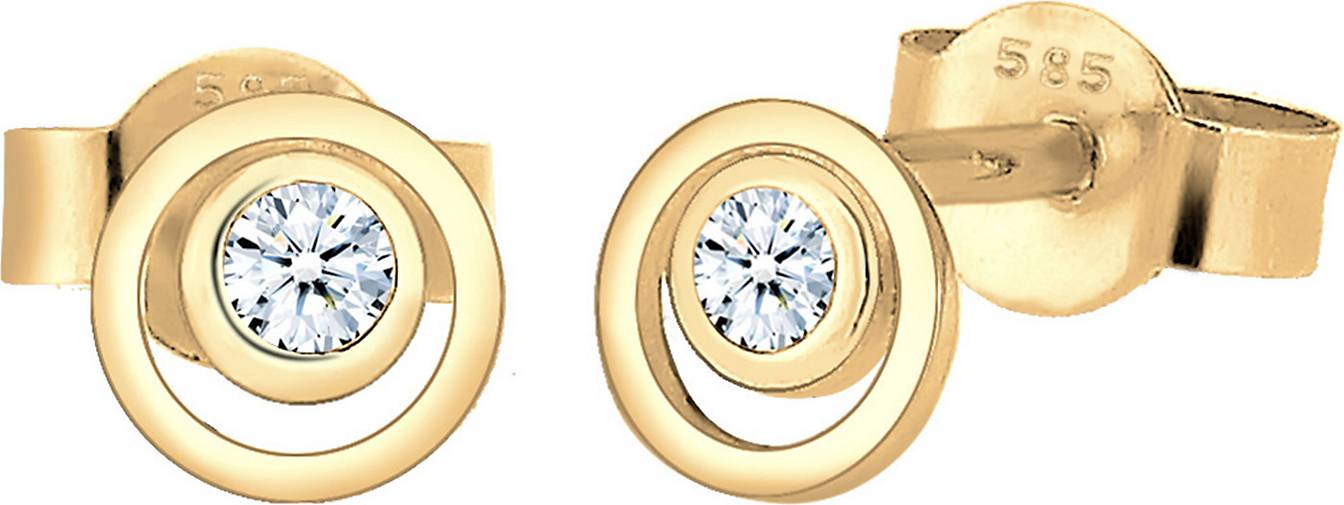 Elli DIAMONDS Ohrringe Kreis Layer Diamant Hochwertig 585 Gelbgold