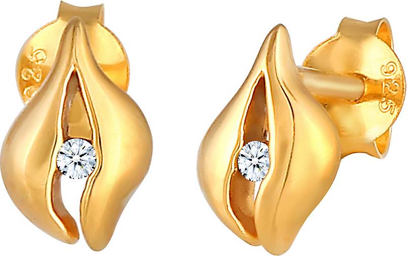 Elli DIAMONDS Ohrringe Tropfen Oval Fantasy Diamant (0.03 ct.) 925 Silber