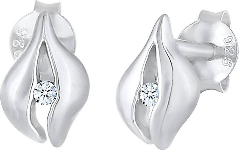 Elli DIAMONDS Ohrringe Tropfen Oval Fantasy Diamant (0.03 ct.) 925 Silber