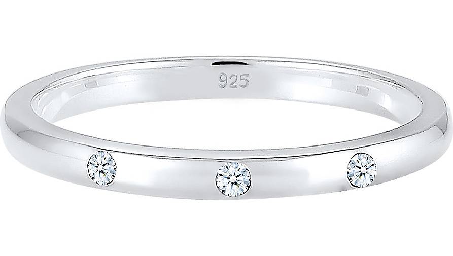 Elli DIAMONDS Ring Bandring Diamant (0.045 ct) 925 Sterling Silber FH9110