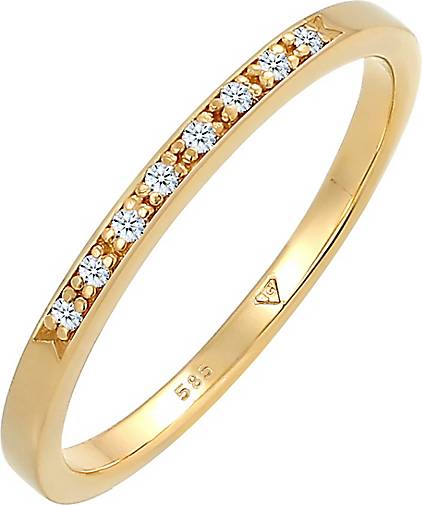 Elli DIAMONDS Ring Bandring Verlobung Diamant (0.04 ct.) 585 Gelbgold