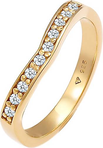 Elli DIAMONDS Ring Diamanten (0.15 ct) V-Form Verlobung 925 Silber