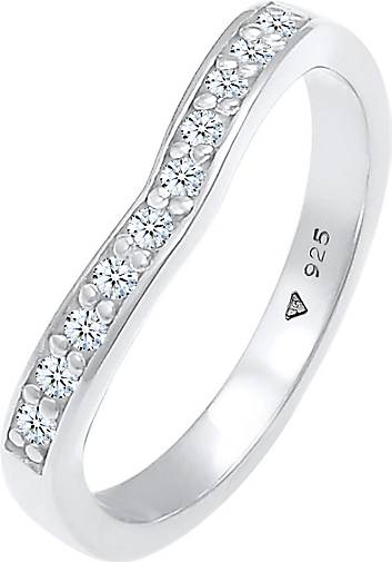 Elli DIAMONDS Ring Diamanten (0.15 ct) V-Form Verlobung 925 Silber
